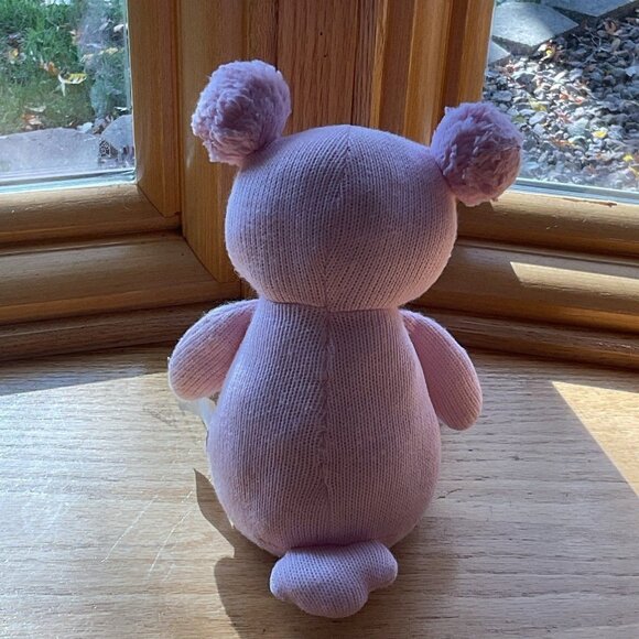 Target Soft Plush Pink Owl Stuffed Plush With Heart Applique Pastel Striped Legs - Picture 2 of 4